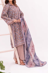 NUSL3347 Printed Cambric Suit - Unstitched 3Pc